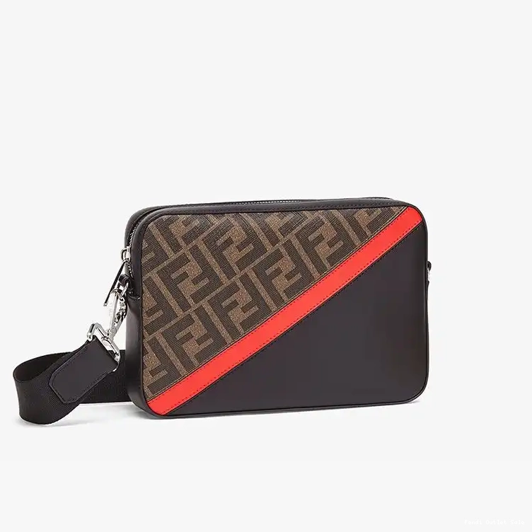 Affordable Motif Brown Fendi Case Red Camera FF In Fabric Compact 0426